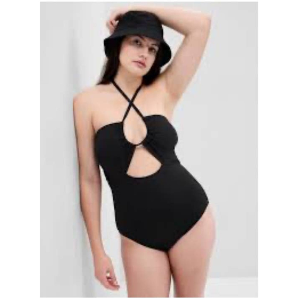 GAP Black Recycled Halter One-Piece Swimsuit sz XXL NWT